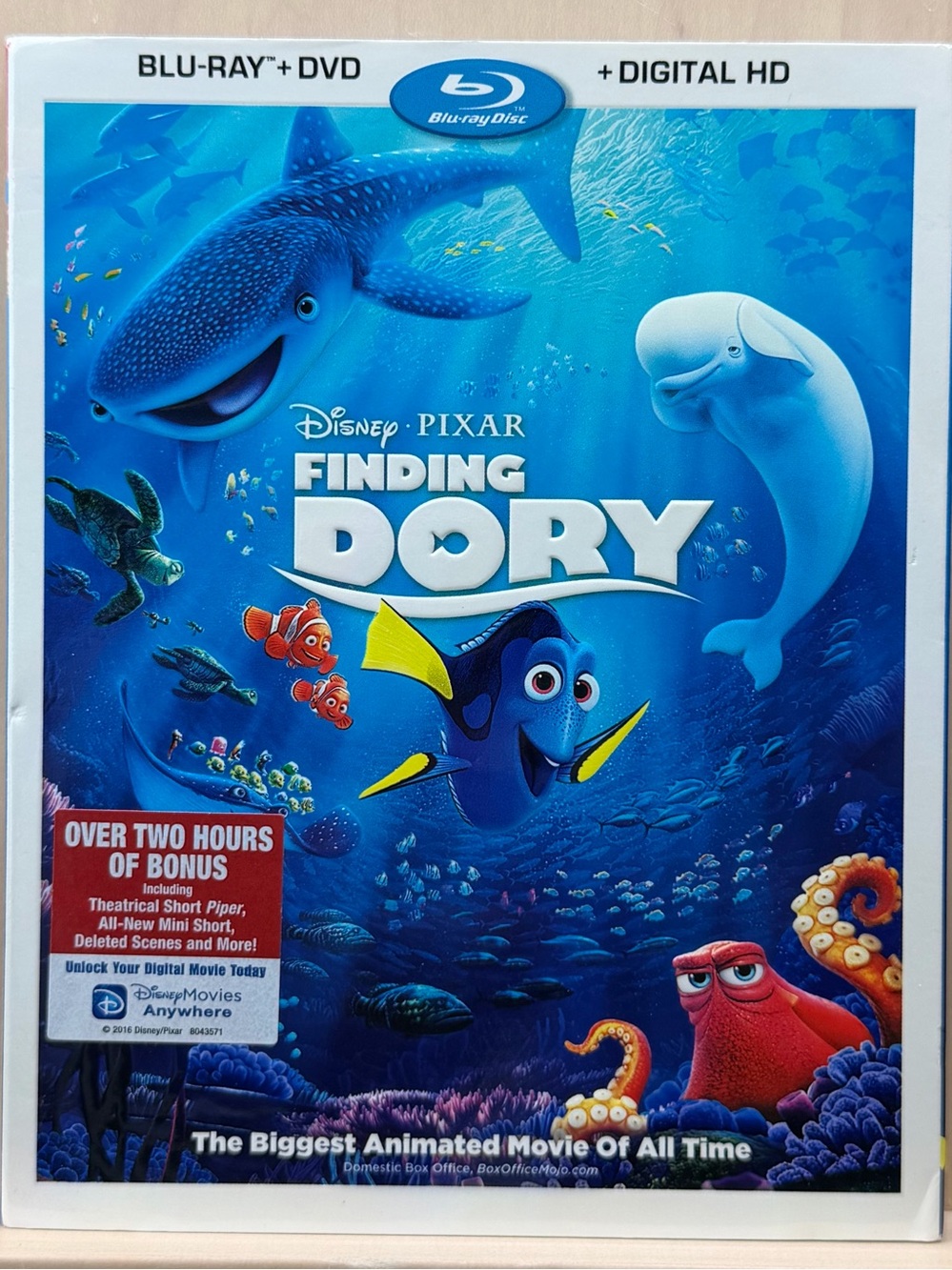 Finding Dory (Blu-ray + DVD + Digital HD, 2016) Disney Pixar